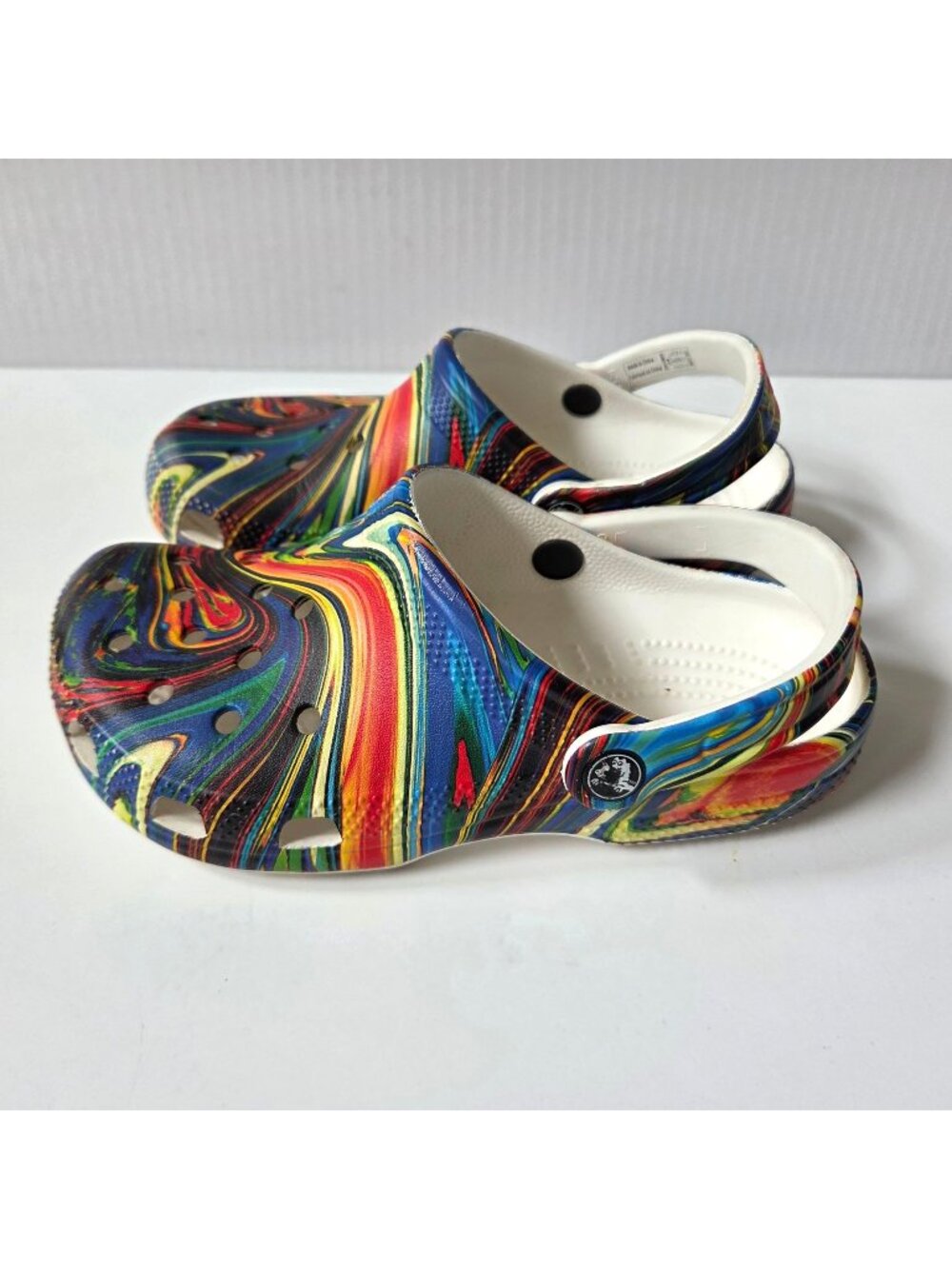 Crocs Shoes J 4 Marbled Tie Dye Out Of This World Rainbow Swirl Comfort Clogs